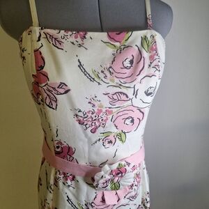 LOFT Elegant Floral Dress W/Flower Belt Size 8